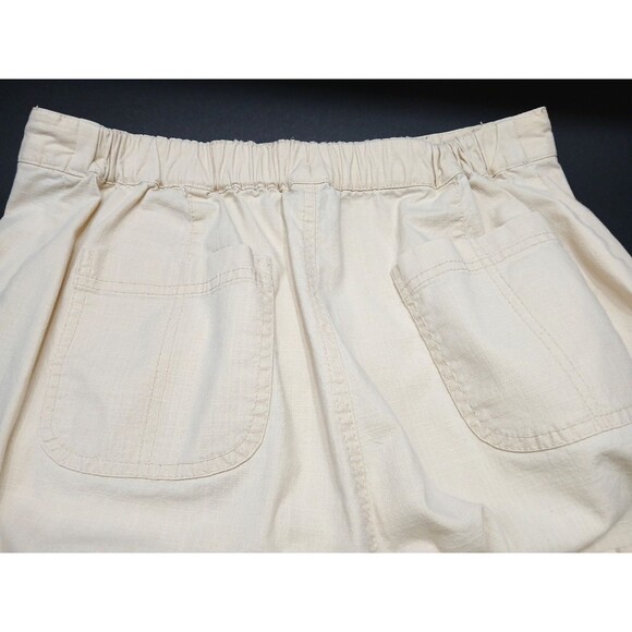 IB Diffusion Capris Cropped Pants Size 12 Cream Patch Pockets Cotton Blend - Picture 4 of 11